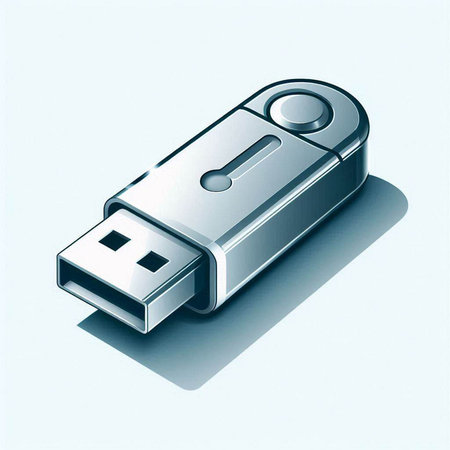 3d illustration of USB flash drive isolated on white background. Computer generated image.のイラスト素材