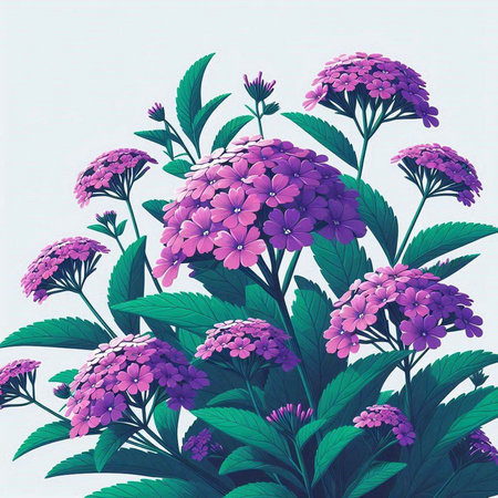 Violet hydrangea flowers on a white background. Vector illustration.