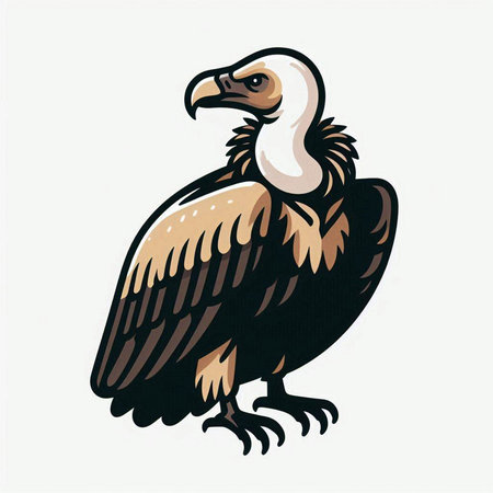 Vulture vector illustration. Hand drawn vulture on white background.のイラスト素材