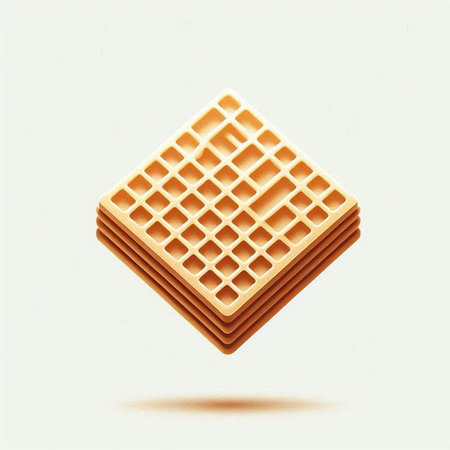 Vector illustration of a stack of waffles isolated on a white backgroundのイラスト素材
