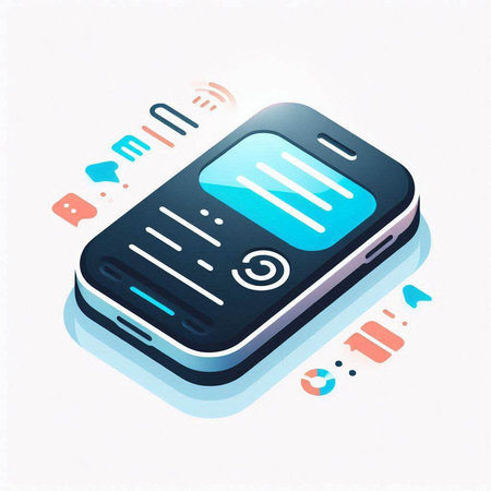 Smartphone isometric icon. 3d isometric vector illustration.のイラスト素材
