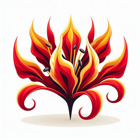 Flower of fire on a white background. Vector illustration for your designのイラスト素材