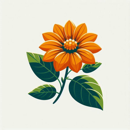 Orange flower on white background. Vector illustration for your graphic design.のイラスト素材