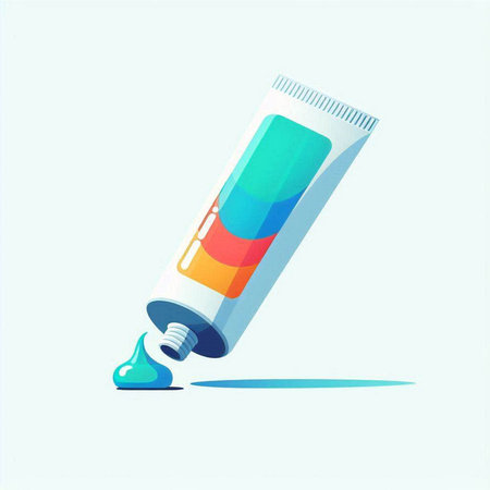 Colorful tube of cream or lotion. Vector illustration in flat styleのイラスト素材