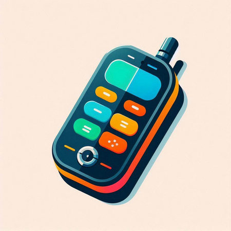 Retro mobile phone in flat design. Vector illustration. EPS 10のイラスト素材