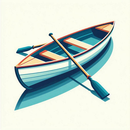 illustration of a boat on a light background, in retro styleのイラスト素材