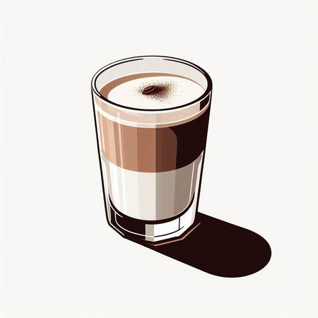 coffee in a glass on a white background. Vector illustration.のイラスト素材