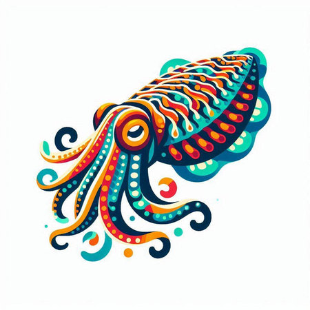 Octopus. Colorful vector illustration. Isolated on white background.のイラスト素材