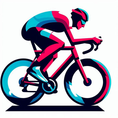 Cyclist Riding the Bike, Extreme Sport, Vector Illustrationのイラスト素材