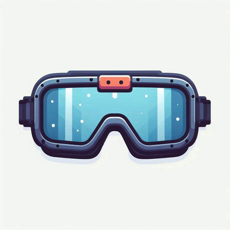 Ski goggles vector illustration in flat style. Isolated on white background.のイラスト素材