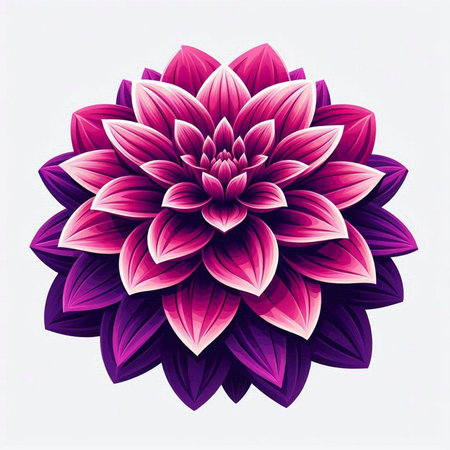 Illustration of a pink dahlia flower on a white backgroundのイラスト素材