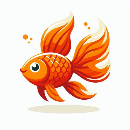 Goldfish isolated on white background. Vector illustration for your design.のイラスト素材