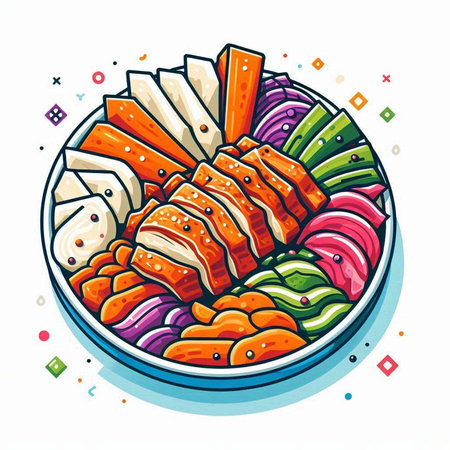 Illustration of japanese food. Sashimi. Vector illustrationのイラスト素材