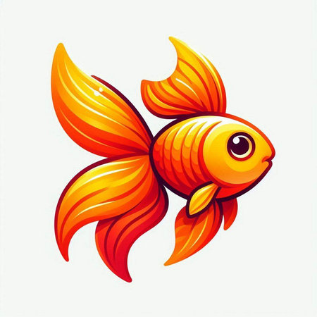 Goldfish vector illustration. Isolated on white background. Vector illustration.のイラスト素材