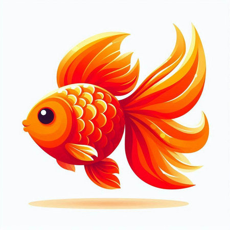 Goldfish on a white background. Vector illustration of a goldfish.のイラスト素材