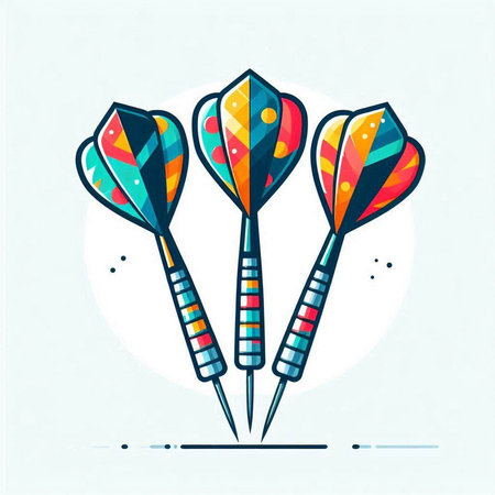 Darts vector illustration. Colorful hand drawn doodle design elements.のイラスト素材