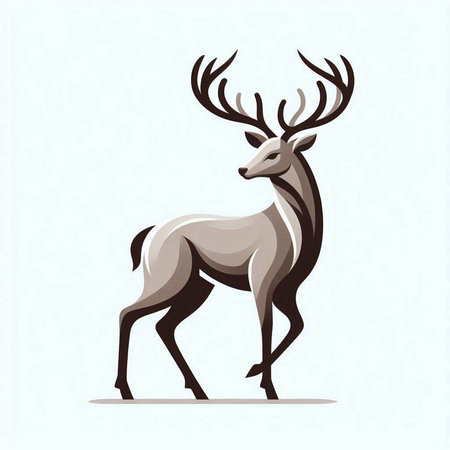 Deer isolated on white background. Vector illustration for your design.のイラスト素材
