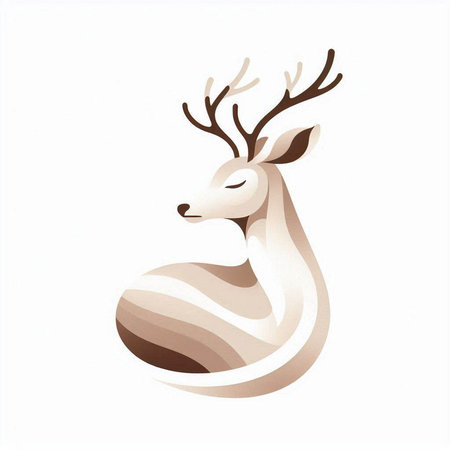 Christmas reindeer isolated on a white background. Vector illustration.のイラスト素材