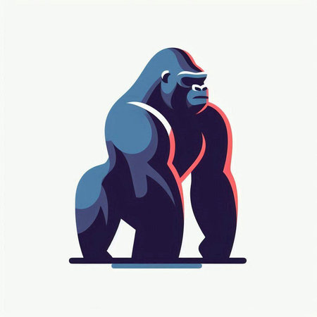 Gorilla vector illustration. Low poly gorilla. Low poly gorilla.のイラスト素材