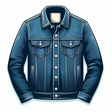 Denim jacket isolated on white background. Vector illustration EPS 10.のイラスト素材