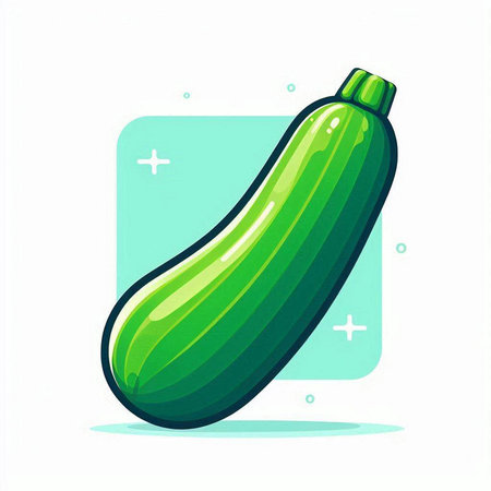Cucumber on a white background. Vector illustration in cartoon style.のイラスト素材