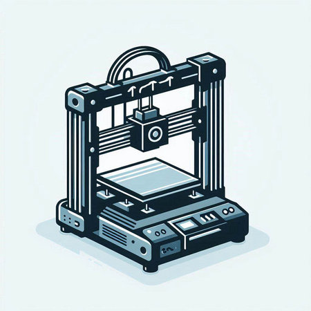 3d printer isometric vector illustration. 3d printing machine.のイラスト素材