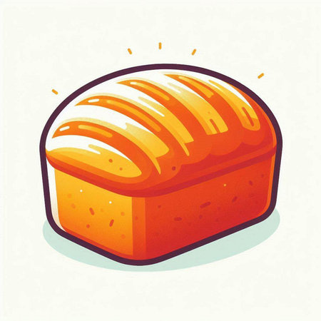 Illustration of a loaf of bread isolated on a white background.のイラスト素材