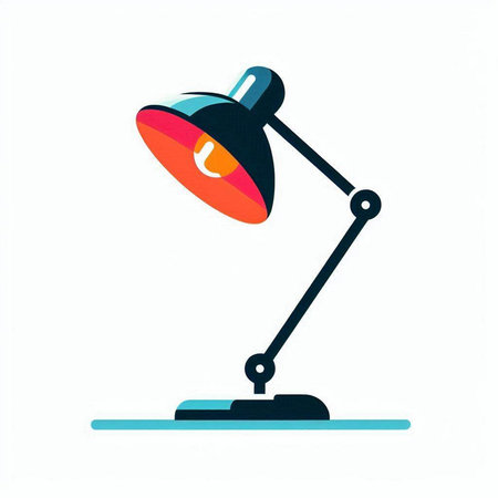 Illustration of a desk lamp on a white background, vector illustrationのイラスト素材