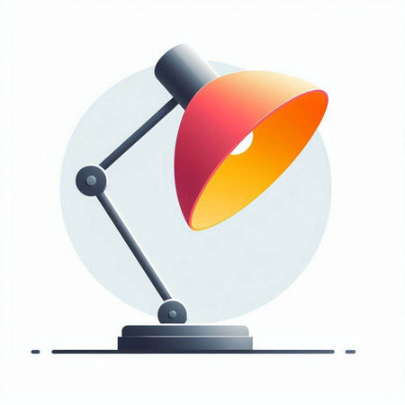Illustration of a desk lamp on a white background. Vector illustration.のイラスト素材