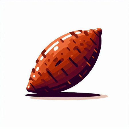 Sweet potato isolated on white background. Vector illustration in cartoon style.のイラスト素材