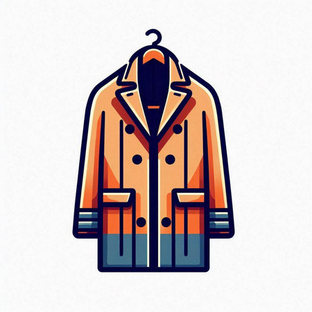 Mens coat isolated on white background. Vector illustration in trendy flat style.のイラスト素材
