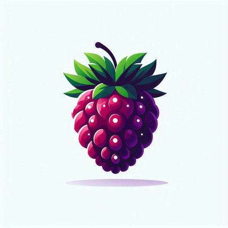 Raspberry. Vector illustration. Isolated on a white background.のイラスト素材