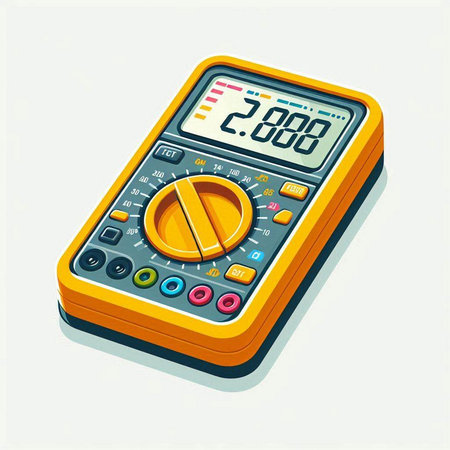 Illustration of a digital multimeter isolated on a white background.のイラスト素材