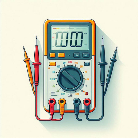 Digital multimeter, multimeter, voltmeter. Vector illustration.のイラスト素材