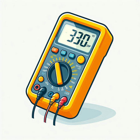 Digital multimeter. Vector illustration of a digital multimeter on a white backgroundのイラスト素材