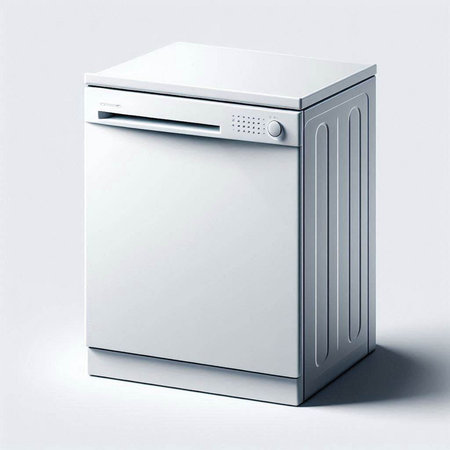 3d illustration of a white washing machine isolated on a white backgroundのイラスト素材