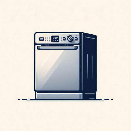 Illustration of a modern oven on a white background. Vector illustrationのイラスト素材