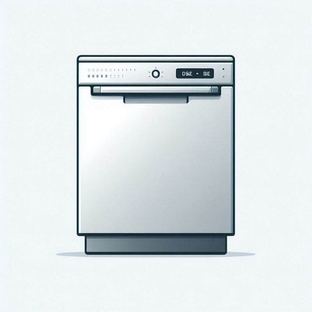 Illustration of a washing machine on a white background with shadow.のイラスト素材