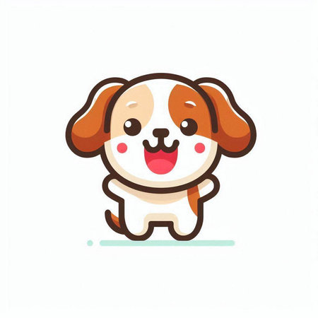 Cute cartoon dog. Vector illustration isolated on a white background.のイラスト素材