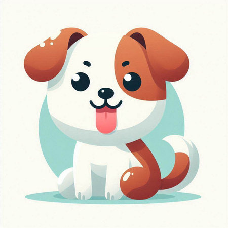 Cute cartoon dog with tongue out. Vector illustration for your designのイラスト素材