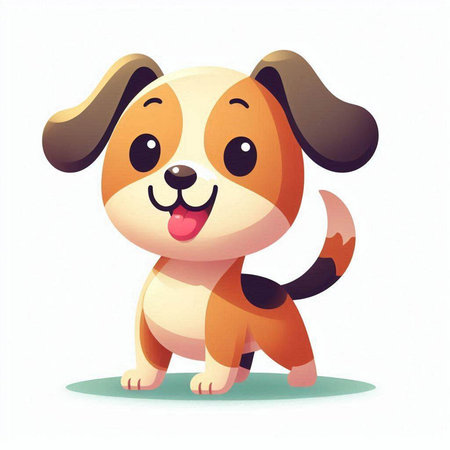 Cute cartoon dog on white background. Vector illustration for your designのイラスト素材