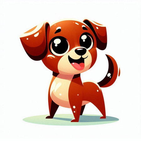 Cute cartoon dog on a white background. Vector illustration for your designのイラスト素材