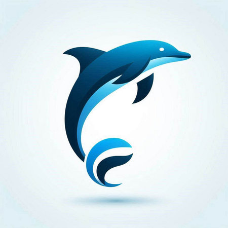 Dolphin abstract icon, vector design template elements for your application or corporate identity.のイラスト素材