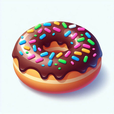 Donut with sprinkles on a white background. Vector illustration.のイラスト素材