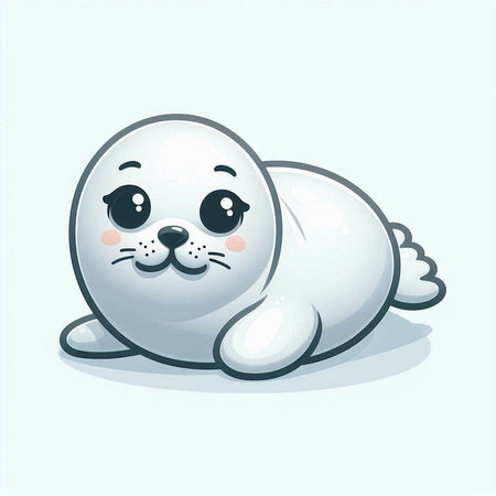 cute seal on white background. vector illustration. eps10のイラスト素材