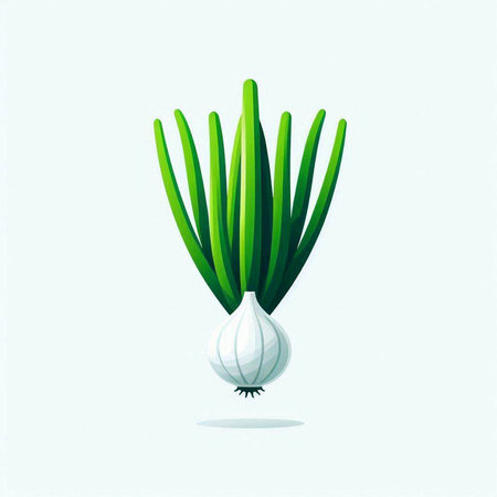 Illustration of a bunch of green onions isolated on a white backgroundのイラスト素材