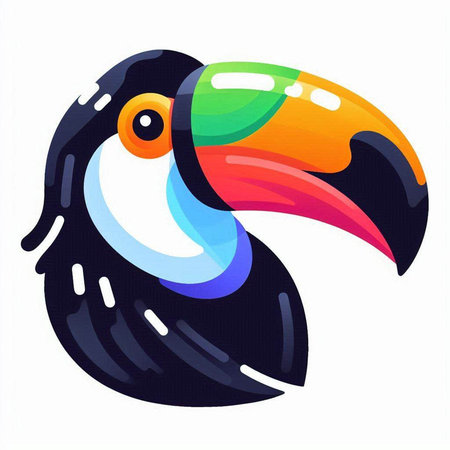 Toucan bird isolated on a white background. Vector illustration.のイラスト素材