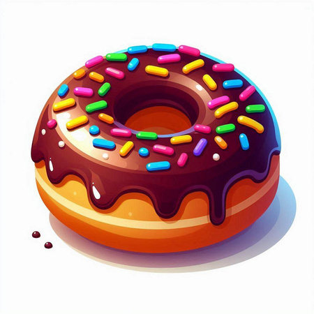 Donut with glaze on a white background. Vector illustration.のイラスト素材