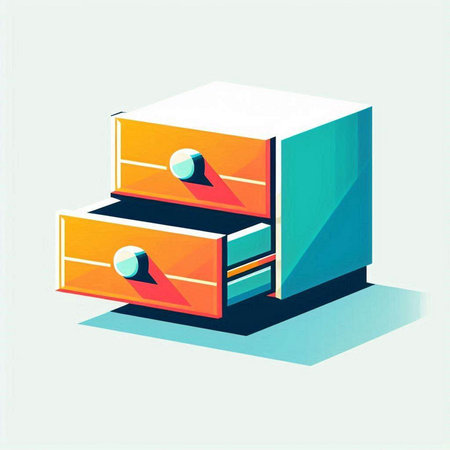 Folders and drawers, isometric style, vector illustrationのイラスト素材