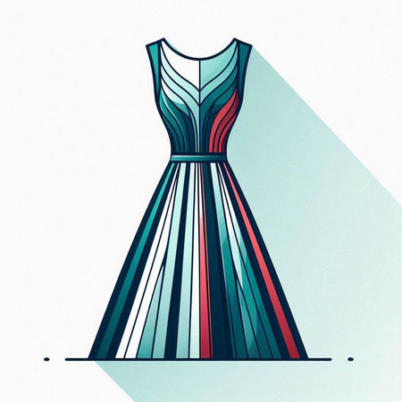 Wedding dress in retro style. Hand drawn vector illustration.のイラスト素材